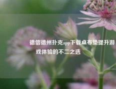 🎖️德信德州扑克app下载桌布垫提升游戏体验的不二之选