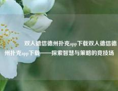 🥈双人德信德州扑克app下载双人德信德州扑克app下载——探索智慧与策略的竞技场