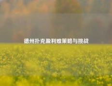 德州扑克盈利难策略与挑战