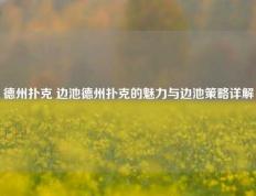 德州扑克 边池德州扑克的魅力与边池策略详解