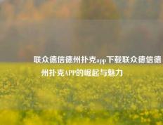 🌈联众德信德州扑克app下载联众德信德州扑克APP的崛起与魅力