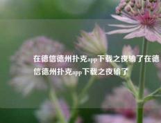 👉在德信德州扑克app下载之夜输了在德信德州扑克app下载之夜输了