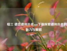 ✌️暗三 德信德州扑克app下载探索德州扑克的魅力与策略