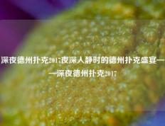 深夜德州扑克2017夜深人静时的德州扑克盛宴——深夜德州扑克2017