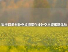 淘宝网德州扑克桌探索在线社交与娱乐新体验