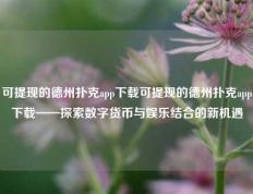 可提现的德州扑克app下载可提现的德州扑克app下载——探索数字货币与娱乐结合的新机遇