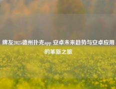 牌友2025德州扑克app 安卓未来趋势与安卓应用的革新之旅