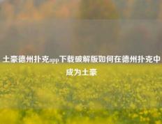 土豪德州扑克app下载破解版如何在德州扑克中成为土豪