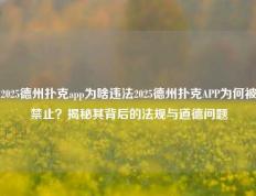 2025德州扑克app为啥违法2025德州扑克APP为何被禁止？揭秘其背后的法规与道德问题