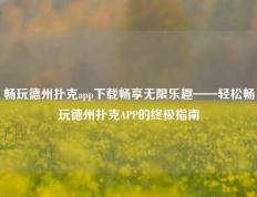 畅玩德州扑克app下载畅享无限乐趣——轻松畅玩德州扑克APP的终极指南
