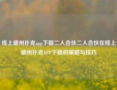 线上德州扑克app下载二人合伙二人合伙在线上德州扑克APP下载的策略与技巧