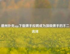 德州扑克app下载牌手应聘成为顶级牌手的不二选择