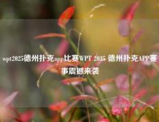 wpt2025德州扑克app比赛WPT 2025 德州扑克APP赛事震撼来袭