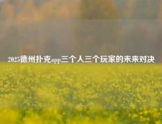 2025德州扑克app三个人三个玩家的未来对决