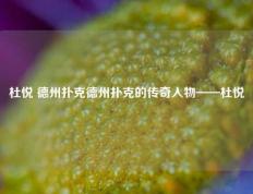 杜悦 德州扑克德州扑克的传奇人物——杜悦