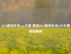 2025德州扑克app大赛 赛制2025德州扑克APP大赛赛制解析