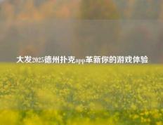 大发2025德州扑克app革新你的游戏体验