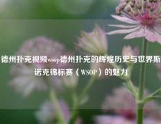 德州扑克视频wsop德州扑克的辉煌历史与世界斯诺克锦标赛（WSOP）的魅力