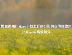 博雅德州扑克app下载怎样刷分如何在博雅德州扑克app中高效刷分