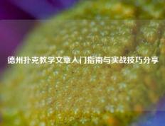 德州扑克教学文章入门指南与实战技巧分享
