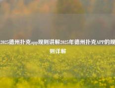 2025德州扑克app规则讲解2025年德州扑克APP的规则详解