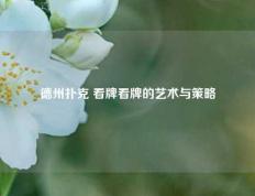 德州扑克 看牌看牌的艺术与策略