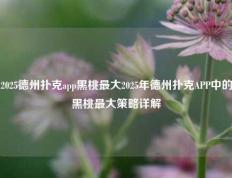2025德州扑克app黑桃最大2025年德州扑克APP中的黑桃最大策略详解