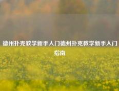德州扑克教学新手入门德州扑克教学新手入门指南
