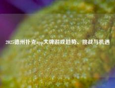 2025德州扑克app大牌游戏趋势、挑战与机遇