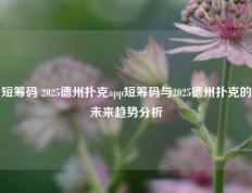 短筹码 2025德州扑克app短筹码与2025德州扑克的未来趋势分析