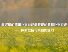 最好玩的德州扑克游戏最好玩的德州扑克游戏——探索竞技与策略的魅力