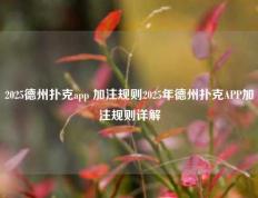 2025德州扑克app 加注规则2025年德州扑克APP加注规则详解