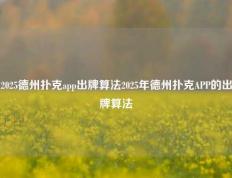 2025德州扑克app出牌算法2025年德州扑克APP的出牌算法