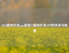 2025德州扑克app拿到27德州扑克APP的未来与机遇