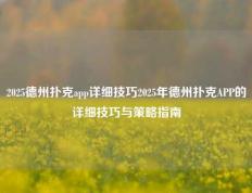2025德州扑克app详细技巧2025年德州扑克APP的详细技巧与策略指南