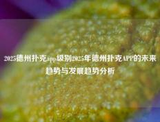 2025德州扑克app级别2025年德州扑克APP的未来趋势与发展趋势分析