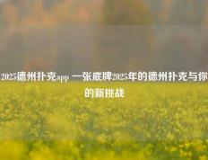 2025德州扑克app 一张底牌2025年的德州扑克与你的新挑战