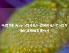 91y德州扑克app下载开挂91y德州扑克APP下载开挂的真相与危害分析