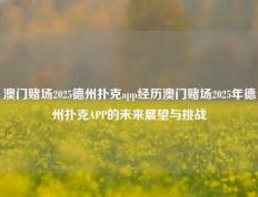 澳门赌场2025德州扑克app经历澳门赌场2025年德州扑克APP的未来展望与挑战