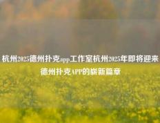 杭州2025德州扑克app工作室杭州2025年即将迎来德州扑克APP的崭新篇章
