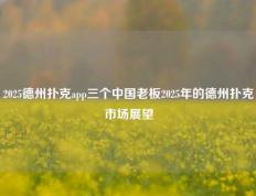 2025德州扑克app三个中国老板2025年的德州扑克市场展望
