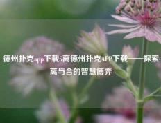 德州扑克app下载5离德州扑克APP下载——探索离与合的智慧博弈
