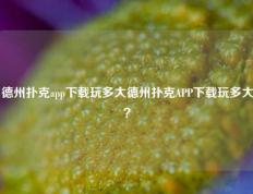 德州扑克app下载玩多大德州扑克APP下载玩多大？