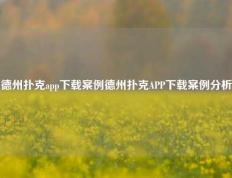 德州扑克app下载案例德州扑克APP下载案例分析