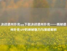 决战德州扑克app下载决战德州扑克——揭秘德州扑克APP的神秘魅力与策略解析