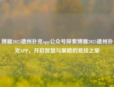博雅2025德州扑克app公众号探索博雅2025德州扑克APP，开启智慧与策略的竞技之旅