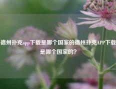 德州扑克app下载是哪个国家的德州扑克APP下载是哪个国家的？