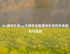 2025德州扑克app大师专业版德州扑克的未来趋势与挑战
