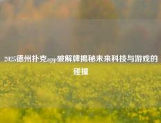2025德州扑克app破解牌揭秘未来科技与游戏的碰撞