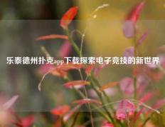 乐泰德州扑克app下载探索电子竞技的新世界